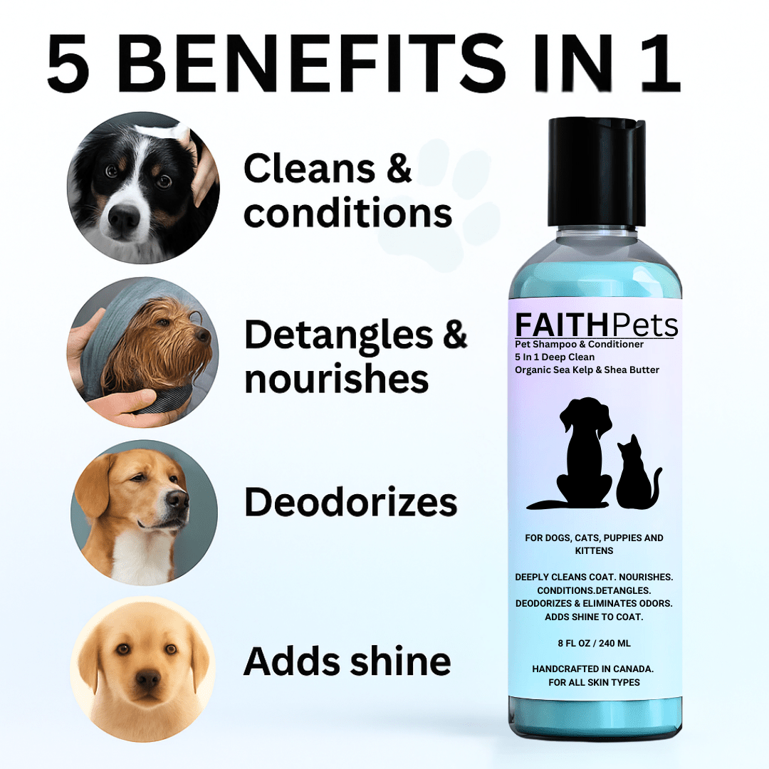 FaithPets 5 - in - 1 Organic Dog Shampoo & Conditioner - FaithPets