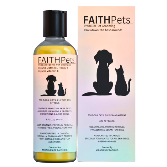 FaithPets Hypoallergenic Shampoo - Organic Oatmeal, Organic Honey & Organic Vitamin E